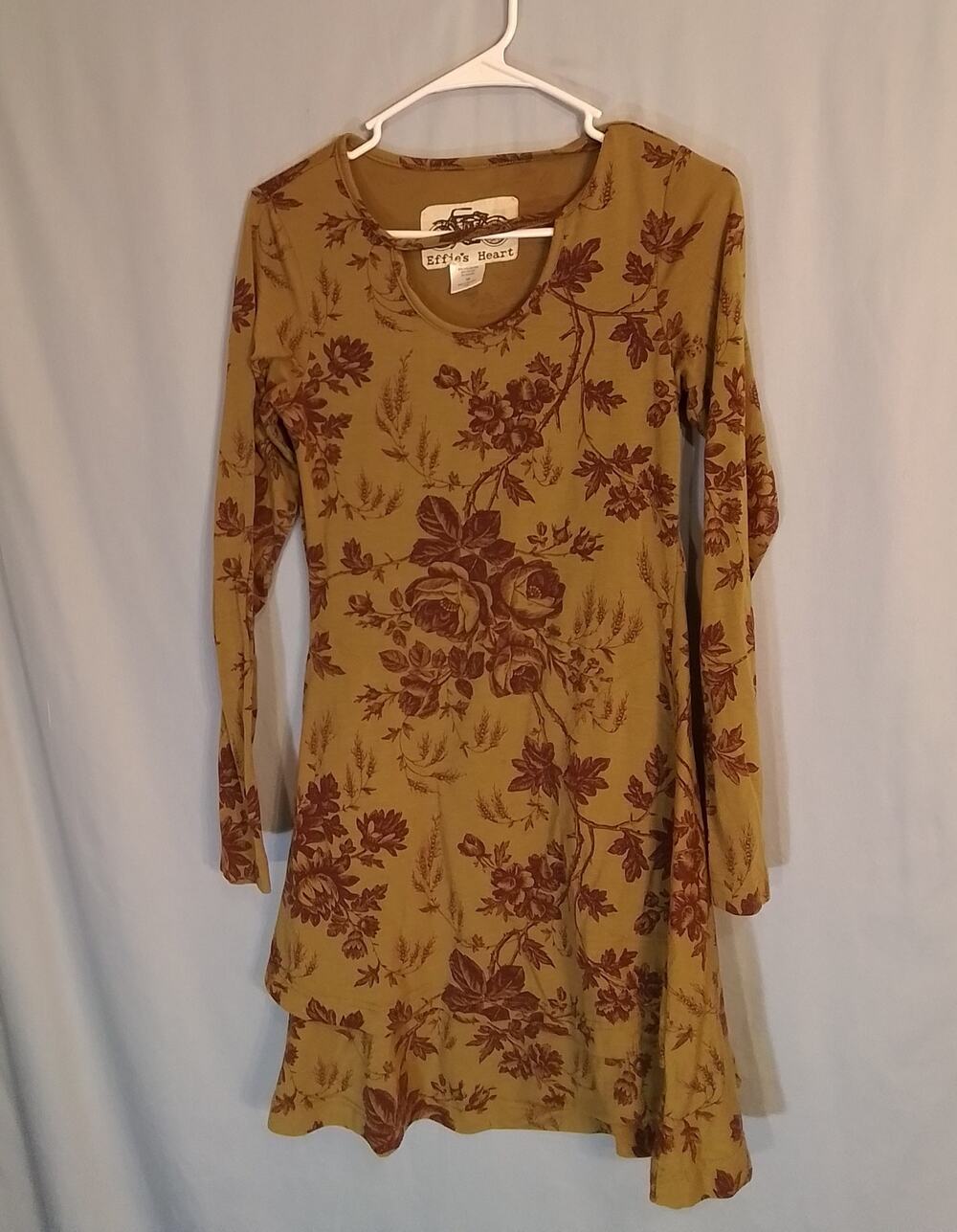 Effie's Heart Army Green Long Sleeved Dress